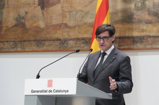 El president de la Generalitat de Catalunya, Salvador Illa, durant una trobada amb els delegats del Govern de Catalunya en l'exterior, en el Palau de la Generalitat, a 19 d'octubre de 2026, a Barcelona, Catalunya (Espanya).
