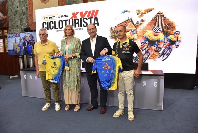 Presentación de la orueba cicloturista organizada por Loro Parque