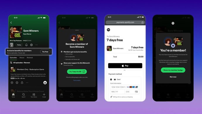 Assinaturas do Spotify para criadores de podcasts.