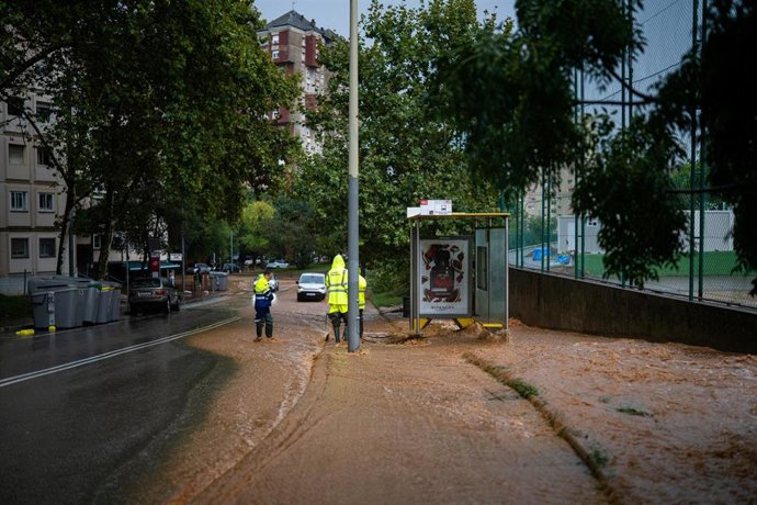Una calle inundada en Nou Barris, a 5 de octubre de 2026, en Barcelona.