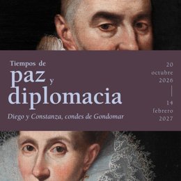 Cartel de la exposición 'Tiempos de paz y diplomacia. Diego y Constanza, condes de Gondomar', que se puede visitar en el Museo Nacional de Escultura de Valladolid.