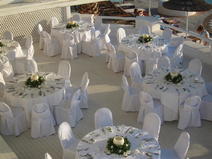 Archivo - Imagen de archivo de un banquete de boda.
