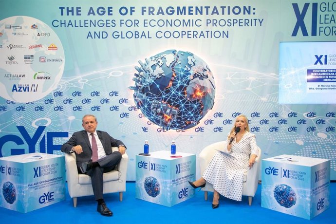 El secretario permanente del Consejo de Empresarios Iberoamericanos (CEIB), Narciso Casado, durante su intervención en la XI edición del Global Youth Leadership Forum (GYLF), celebrada en Santander (España) el 20 de octubre de 2026.