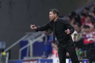 Diego Simeone, head coach of Atletico de Madrid, gestures during the UEFA Champions League 2026/27 League Phase MD2 match between Atletico de Madrid and Manchester United at Estadio Metropolitano on October 13, 2026 in Madrid, Spain.