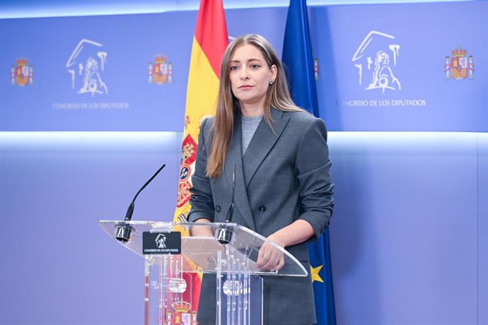 La portavoz del PP en el Congreso, Ester Muñoz, durante una rueda de prensa, en el Congreso de los Diputados, a 29 de septiembre de 2026, en Madrid (España).