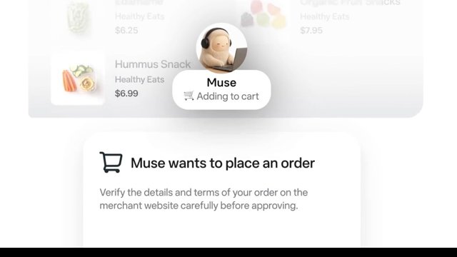 Agente de IA Muse haciendo una compra