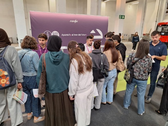 Imagen del 'stand' de Renfe en el Saló de l'Ocupació