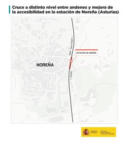 Infografía sobre la estación de Noreña
