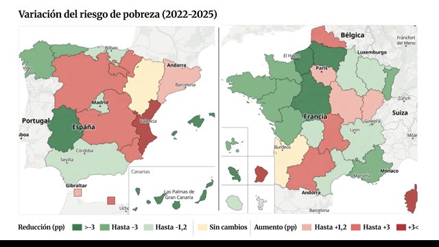 Regiones de la UE con más riesgo de pobreza