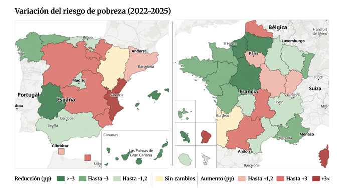 Regiones de la UE con más riesgo de pobreza