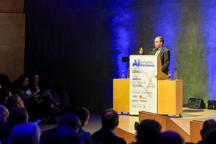El secretario de Telecomunicaciones y Transformación Digital de la Generalitat, Albert Tort, este miércoles en el AI Congress