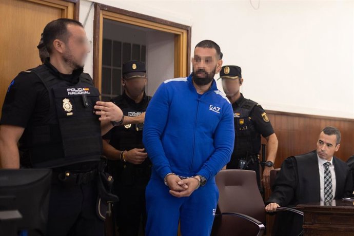 El acusado principal, M.S., durante la segunda sesión del juicio por el asesinato de El Torrejón en Huelva en 2024.