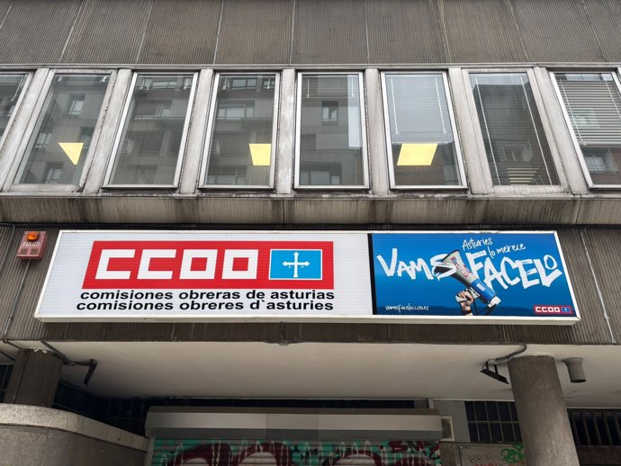 Archivo - Sede de CCOO Asturias. Edificio de CCOO Asturias.