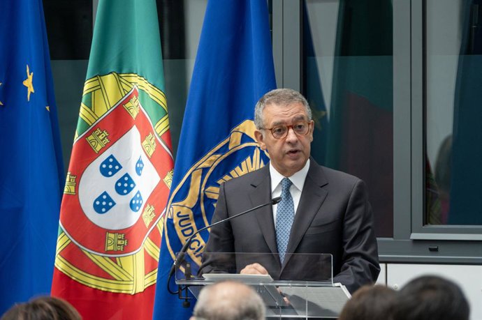 20 de outubro de 2026, Lisboa, Lisboa, Portugal: O presidente português ANTONIO JOSE SEGURO profere um discurso durante a cerimônia oficial que marca o 81º aniversário da Polícia Judiciária Portuguesa, em sua sede, em Lisboa.