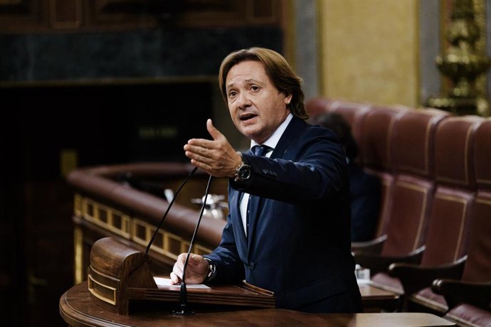 Archivo - El diputado de Vox por Baleares, Jorge Campos, interviene durante una sesión plenaria, en el Congreso de los Diputados