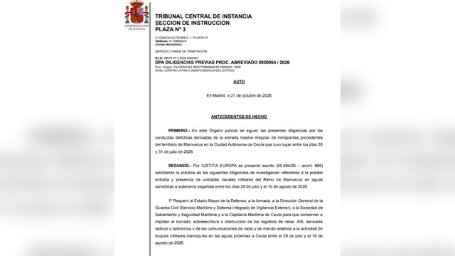 La jueza pregunta a Defensa si buques de guerra marroquíes ingresaron en aguas d