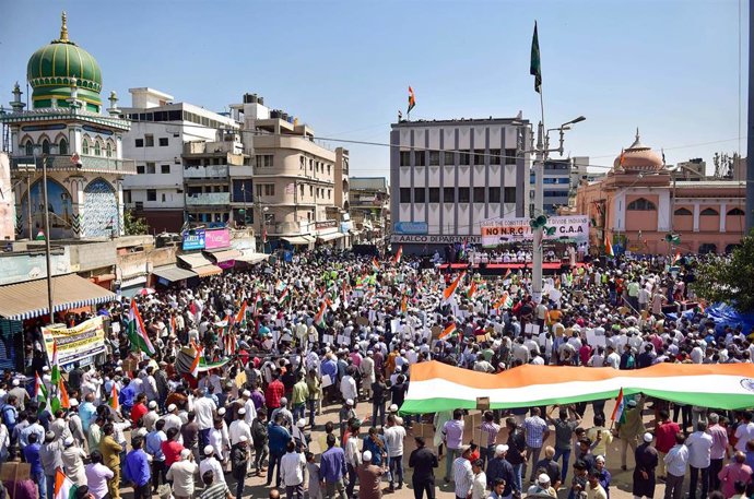 Archivo - Imagen de archivo de protestas en India. 