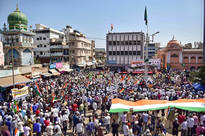 Archivo - Imagen de archivo de protestas en India.