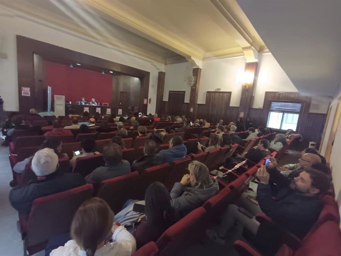 Un momento de la asamblea de delegados y delegadas de CCOO en Segovia.