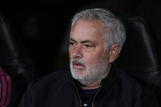 Jose Mourinho, head coach of Real Madrid CF, looks on during the UEFA Champions League 2026/27 League Phase MD3 match between Real Madrid CF and RB Leipzig at Bernabeu stadium on October 21, 2026, in Madrid, Spain.