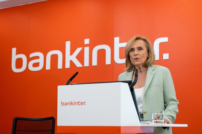 Archivo - La consejera delegada de Bankinter, Gloria Ortiz, presenta a los medios los resultados de la Entidad en el primer semestre de 2026, en la sede Central de Bankinter, a 23 de julio de 2026, en Madrid (España). Bankinter obtuvo un beneficio neto at