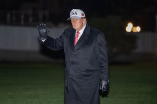 October 20, 2026, Washington, District Of Columbia, United States: President DONALD TRUMP walks into the White House after arriving aboard Marine One following a campaign rally in Greenville, North Carolina.