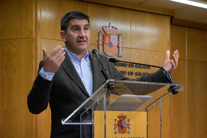 O delegado do Goberno en Galicia, Pedro Blanco, ofrece unha rolda de prensa sobre os altercados na Coruña após un acto de Vox e protestas contra a represión policial