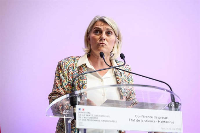Archivo - La ministra de Sanidad de Francia, Stéphanie Rist, en una rueda de prensa en mayo de 2026 (archivo)
