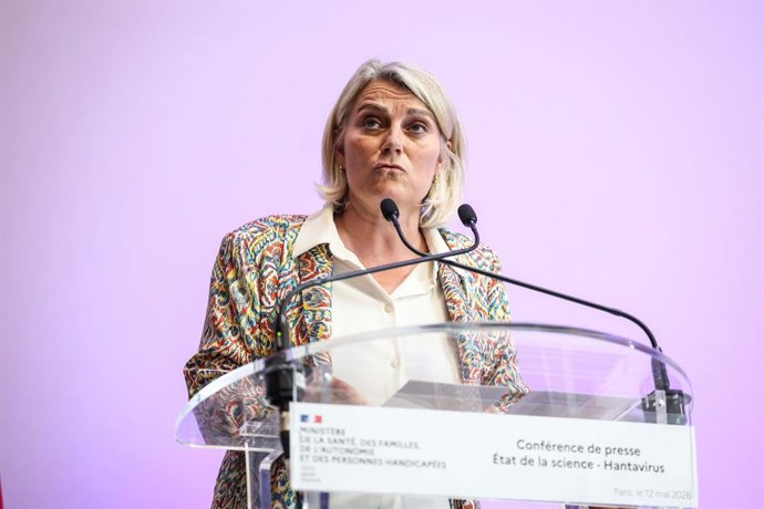 Archivo - Arquivo - 12 de maio de 2026, Paris, França, FRANÇA: Paris, França, em 12 de maio de 2026 — O Ministério da Saúde realiza uma coletiva de imprensa sobre o hantavírus, na presença de: Sra. Stephanie RIST, ministra da Saúde, das Famílias, da Auton