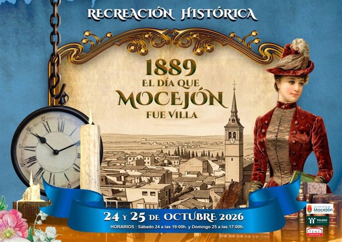 Cartel del evento de recreación en Mocejón.