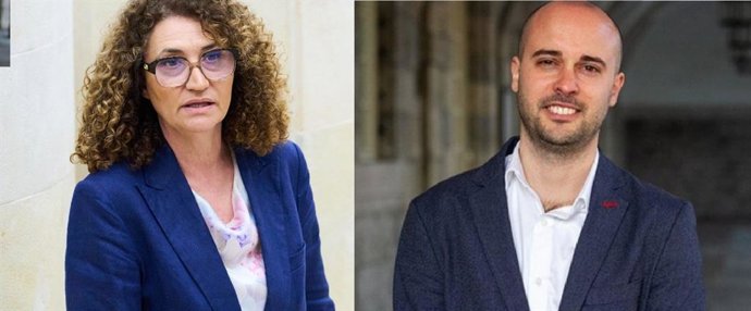 Paz de la Cuesta e Israel Ruiz Salmón, número 1 y 2 de la candidatura Senado de Progreso (PSOE+IU) en Cantabria