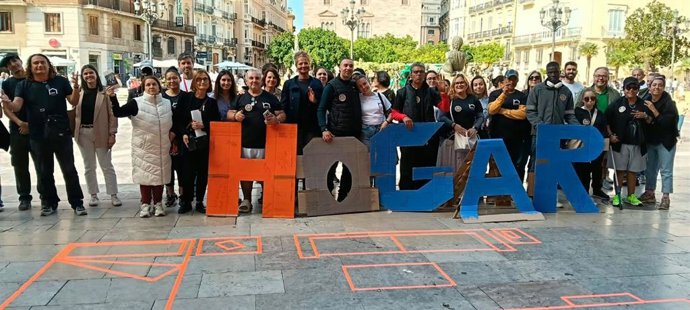 Acto con motivo de la Campaña Nadie sin Hogar para reivindicar el fin del sinhogarismo, con el lema: 'Un hogar es mucho más que un sitio donde vivir, es un lugar al que pertenecer'.