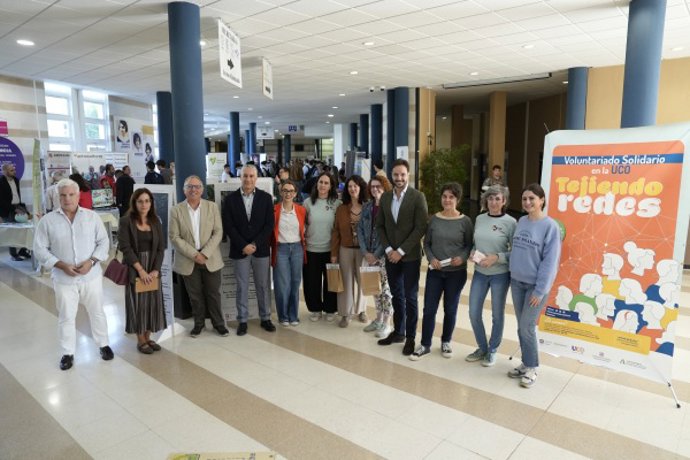 Autoridades, durante la inauguración de la Feria en el Aulario Averroes.
