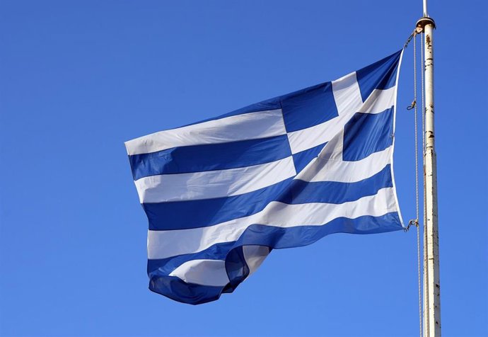 Archivo - Imagen de archivo de la bandera de Grecia.
