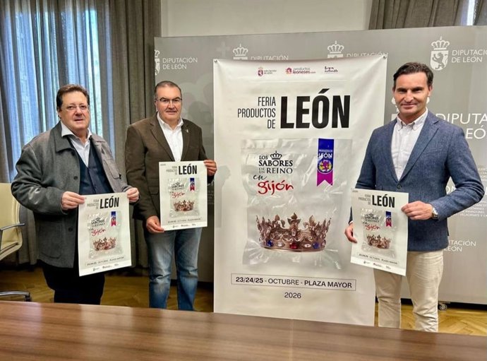 Presentación de la IV Feria de Productos de León en Gijón, que se celebrará este fin de semana.