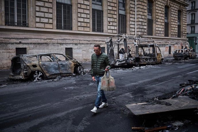 Imagen de archivo de protestas en Francia 