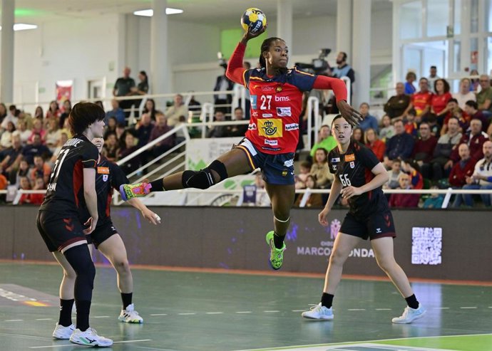 La jugadora española Danila So Delgado en el amistoso entre España y Japón disputado en Bolaños de Calatrava (Ciudad Real)