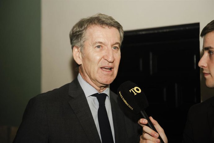 El presidente del Partido Popular, Alberto Núñez Feijóo, asiste al V Aniversario de The Objective, a 22 de octubre de 2026, en Madrid (España). El acto que conmemora los cinco años del periódico lleva por lema ‘5 años de exclusivas’.