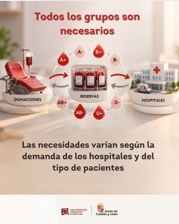 Gráfico difundido por Dona Sangre para llamar a las donaciones en Castilla y León