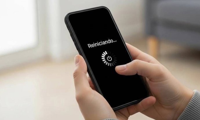 O smartphone está reiniciando.