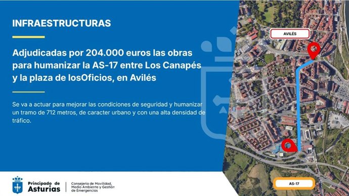 Obras entrada a Avilés.