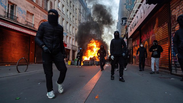 Manifestantes durante los altercados vividos en París el pasado día 18 de octubre.