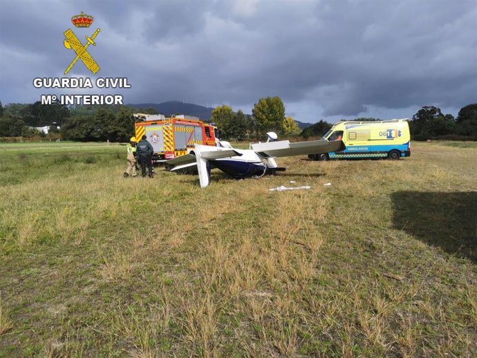 Accidente en el aeródromo de Caldas de Reis.