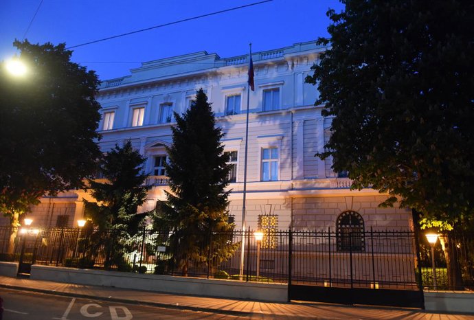 Archivo - VIENNA, May 4, 2026  -- Photo taken on May 4, 2026 shows the exterior of the Russian Embassy in Vienna, Austria. Russia on Monday condemned Austria's expulsion of its diplomats as "unjustified" and "politically motivated," warning of possible re