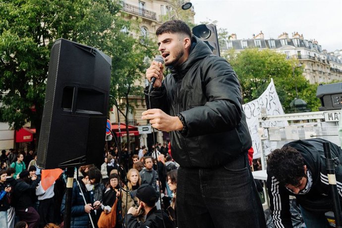 Imagen de archivo de concentración de estudiantes en Francia