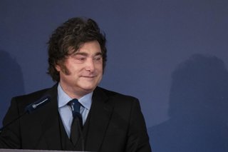 El presidente de Argentina, Javier Milei, asiste a un desayuno informativo organizado por Nueva Economía Fórum en el Real Casino de Madrid, el 21 de octubre de 2026