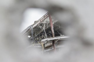 October 22, 2026, Kyiv, Ukraine: An Epicentr K home improvement hypermarket in the Obolonskyi district is damaged by a Russian attack, Kyiv, Ukraine, October 22, 2026. On Thursday night, Russian forces struck the Ukrainian capital with ballistic missiles 
