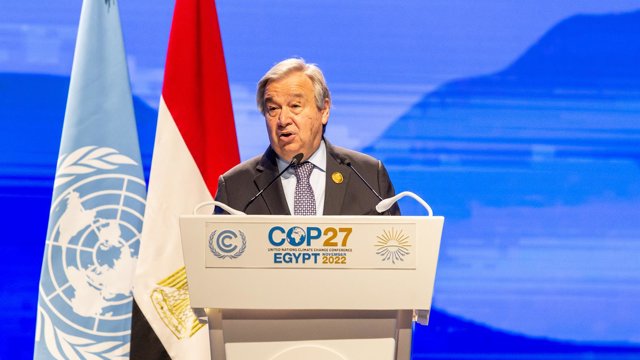 Archivo - El secretario general de la ONU, António Guterres durante la Conferencia de las Naciones Unidas sobre el Cambio Climático de 2022 (COP27), celebrada en Sharm al Sheikh, Egipto