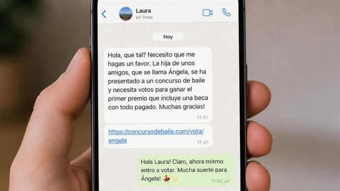 Consumo alerta de un nuevo fraude en WhatsApp que utiliza un falso concurso de baile para controlar cuentas
