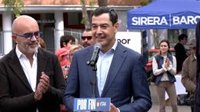Moreno apela en Cataluña a la "convivencia" de cara a las elecciones frente a un Gobierno que "divide a las familias"